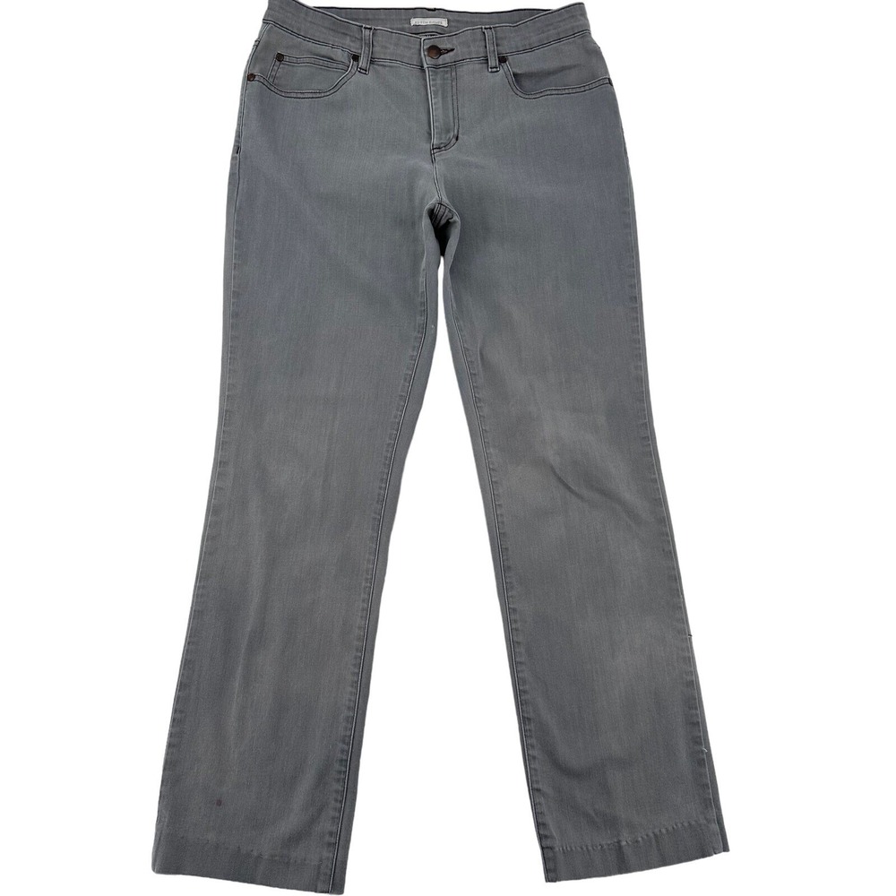 Eileen Fisher Grey Organic Cotton Stretch Straight Leg Jeans Y2K Women Size 10